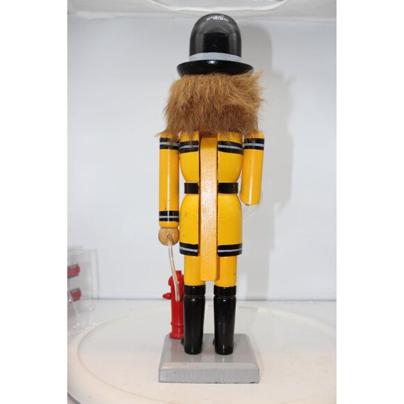 Wooden Nutcracker - Fireman in Yellow Turnouts - Picture 3 of 4